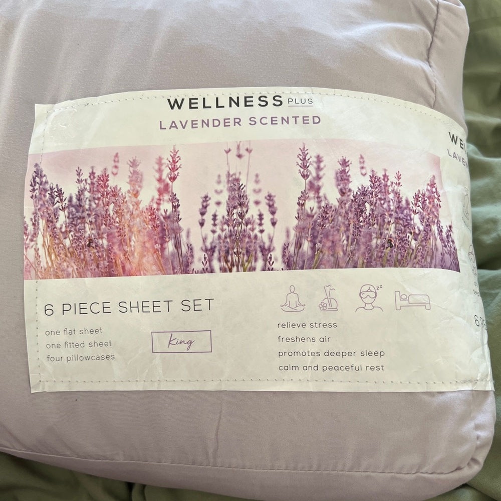 Lavender Scented 6 Piece Sheet Set - King